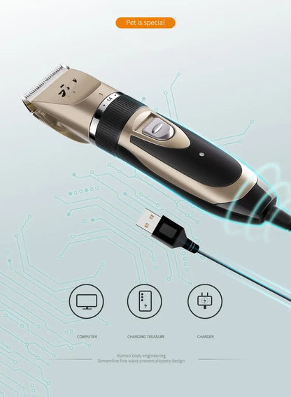 Rechargeable Pet Grooming Clippers – Quiet & Easy Home Grooming