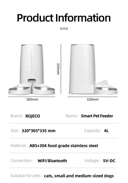 ROJECO Smart WiFi Pet Feeder